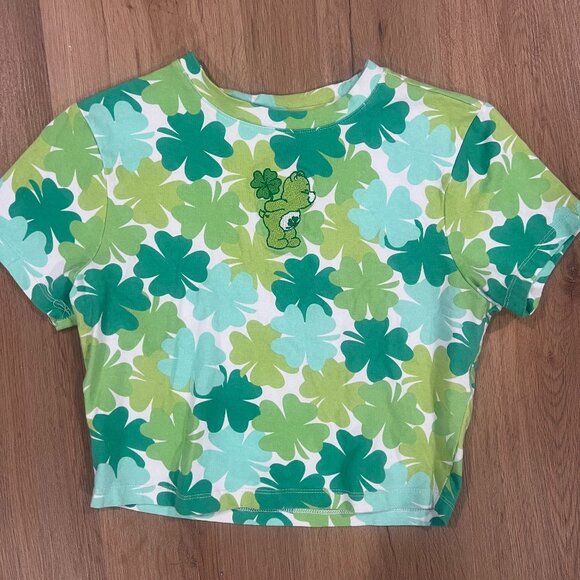 Care Bears Green Clover T-Shirt Kids Size Small St Patrick's Day - Picture 2 of 5